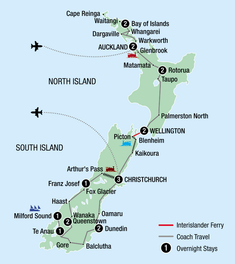 Map Image for 19 Day Signature Rail, Cruise and Coach